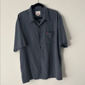 Quicksilver Gray Checkered Short Sleeve Button up Shirt Size XL